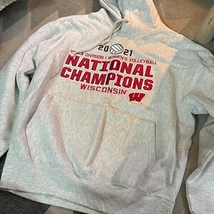 Wisconsin badgers women’s volleyball Gray National Champions Hoodie 2021